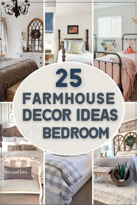 Life just got a whole lot cozier with these simple farmhouse decor ideas for the bedroom! Embrace the casual, homey farmhouse decor style. Bedroom farmhouse decor is timelessly on trend. Farmhouse decorating ideas to transform your home! Farmhouse Minimalist Home | Farmhouse decor trends | farmhouse style master bedroom | farmhouse style bedding | farmhouse style diy | farmhouse decor modern | farmhouse decor 101 | farmhouse bedroom simple | farmhouse decor chic Farmhouse Bedroom Simple, Bedding Farmhouse Style, Country Chic Bedroom, Wood Bedroom Decor, Bedroom Farmhouse Decor, Farmhouse Decor Trends, Farmhouse Decorating Ideas, Farmhouse Style Bedding, Farmhouse Decorations