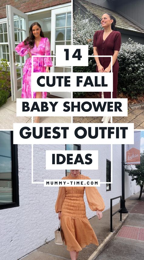 14 Fall Baby Shower Guest Outfit Ideas | Mummy Time Guest To Baby Shower Outfit, Fall Baby Shower Guest Outfit Ideas, Baby Shower Outfit For Guest Black Women, What To Wear To A Baby Shower As A Guest, Baby Shower Guest Outfit Ideas, Baby Shower Guest Outfit Fall, What To Wear To A Baby Shower Guest, Fall Baby Shower Outfit For Guest, Baby Shower Guest Outfits