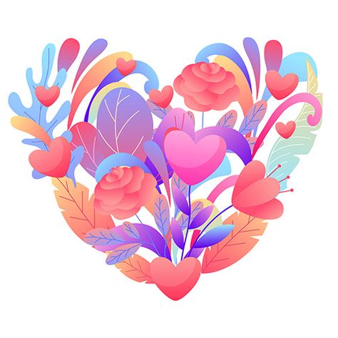 Happy Valentine's Day on Behance Romantic Backgrounds, Invitation Illustration, Valentine's Day Illustration, Valentines Day Drawing, Valentines Illustration, Heart Artwork, Decorative Plants, Naive Illustration, Valentine Images