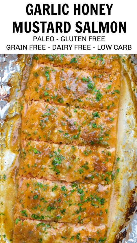 Salmon Marinade Recipes, Honey Mustard Salmon Recipes, Savory Salmon, Grilled Garlic, Honey Mustard Glaze, Honey Mustard Salmon, Salmon Marinade, Garlic Honey, Recipes Salmon