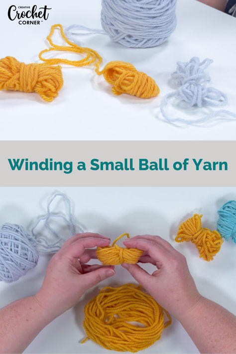 Sometimes you need just a small amount of yarn for your project; you might be making a toy and you need a little accent color for a small detail, or maybe you need just enough yarn for one stripe, or a few small balls for colorwork. In this video, Jen Lucas demonstrates how to wind a small center-pull ball of yarn by hand in two different sizes. Winding Yarn, Ball Of Yarn, Crochet Tips, Small Detail, Accent Colors, Yarn, Toys, Crochet, Color