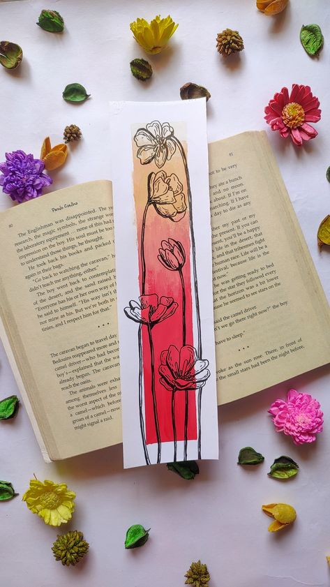 Creative Bookmarks Art, Bookmark Ideas Watercolor, Book Mark Ideas Diy, Bookmark Ideas Drawing, Book Mark Painting, Bookmarks Crochet, Bookmark Acrylic, Ideas Bookmark, Bookmarks Watercolor