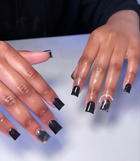 Black Square Nails Design, Black Short Square Nails, Drippy Nails, Nail Shape Chart, Short Nails For Black Women, Girl Hygiene, Nails For Black Women, Shape Chart, Nail Videos