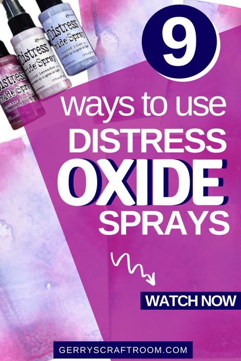 Don't you love getting the most out of your craft products? Here are 9 ways to use Distress Oxide Sprays on your paper crafting projects. Try out these super fun ways right now and make sure to pin this to your favorite Pinterest board. #gerryscraftroom #papercraftingvideo #papercraftingstepbystep #papercrafting #stretchyourproducts #cardmaking #cards #diycards #papercrafting #papercraftingcards #papercraftingideas #diypapercrafting #easypapercrafting Distress Oxide Spray, Paw Stencil, Distress Ink Techniques, Mixed Media Backgrounds, Ink Techniques, Glue Craft, Paper Crafting Projects, Fusion Ink, Tonic Studio