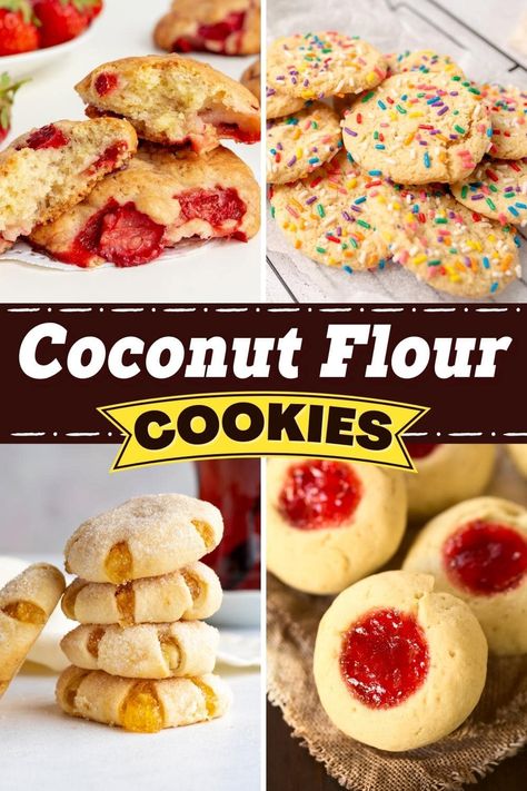 Low carb and packed with fiber, these coconut flour cookies are almost healthy! That said, they're just as decadent and sweet as any cookie out there. Low Oxalate Dessert Recipes, Cookies With Coconut Flour Recipe, Low Carb Coconut Cookies, Uses For Coconut Flour, Coconut Flour Keto Cookies, Healthy Coconut Flour Recipes, Coconut Flour Cookies Recipes, Coconut Flour Christmas Cookies, Keto Cookies Coconut Flour