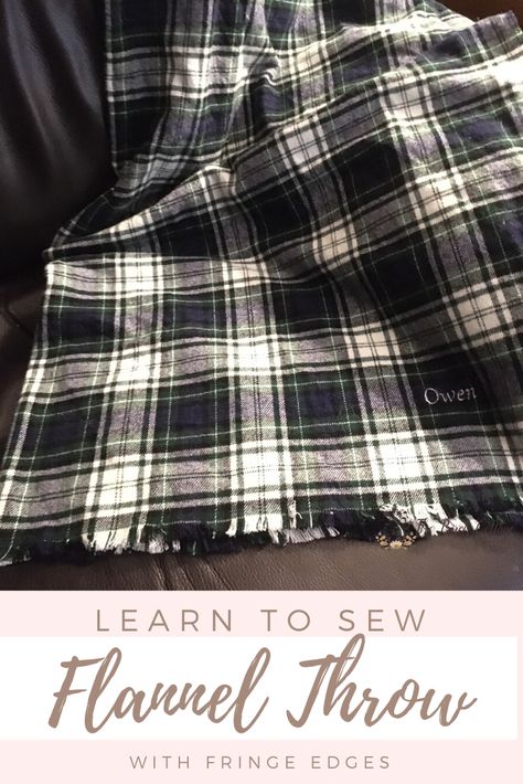 Sew a Flannel Throw Blanket with Fringe Edges - The Birch Cottage Thoughtful Handmade Gifts, Easy Sewing Patterns Free, Blanket With Fringe, Flannel Blankets, Sewing Machine Manuals, Sewing Shorts, Diy Sewing Gifts, Handmade Card Making, Blanket Diy