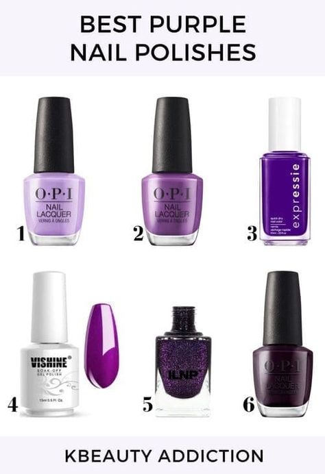 best purple nail polishes Opi Gel Polish Colors Purple, Purple Nail Colors Shades, Opi Purple Shades, Opi Purple Gel Polish, Purple Nail Polish Colors, Shades Of Purple Nails, Deep Purple Nail Polish, Opi Purple, Dark Purple Nail Polish