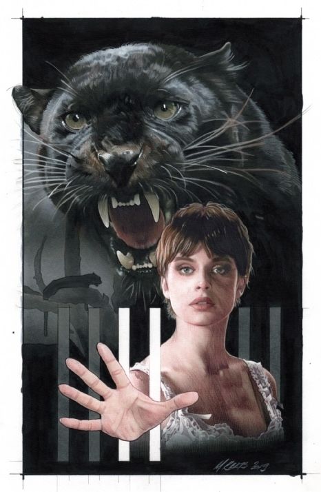 Cat People (1982) art by Mark Raats Cats 1998 Fan Art, A Street Cat Named Bob Movie, Cat People 1982, Cat People Movie 1982, The Truth About Cats And Dogs Movie, Nastassja Kinski, Wonder Woman 1984 Cheetah, Cat People, Panther