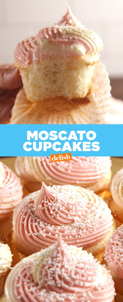 Screw shots — throw a few of these Moscato Cupcakes back this weekend. Get the recipe from Delish.com. Moscato Cupcakes, Low Carb Cupcakes, Savory Cakes, Köstliche Desserts, Moscato, Savoury Cake, Food Cakes, Sweets Treats, Healthy Dessert