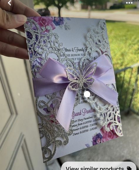 Lavender Quinceanera Decorations, Lilac Quinceanera Ideas, Lavender Quinceanera Ideas, Butterfly Quinceanera Theme, Quince Invites, Lavender Quinceanera, Sweet 15 Party Ideas Quinceanera, Sweet 15 Party Ideas, Quinceanera Centerpieces