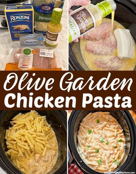 Slow Cooker Olive Garden Chicken, Olive Garden Chicken Pasta, Dinner Slow Cooker, Olive Garden Chicken, Chicken Crockpot Recipes Easy, Easy Crockpot Dinners, Crock Pot Chicken, Crockpot Dishes, What's For Dinner