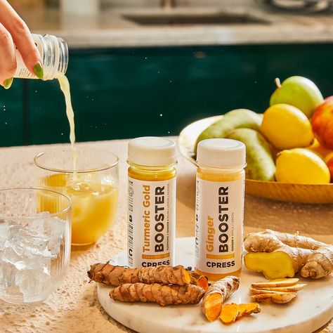 CPRESS | Booster Shots and Functional Drinks Power Shots Juice, Wellness Shots Aesthetic, Wellness Shots Recipe Juicer, Orange Wellness Shots, Juice Wellness Shots, Turmeric Shots, Energy Shots, Wellness Shots, Juice Packaging