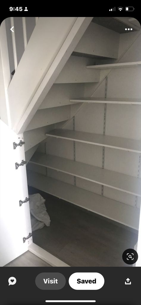 Split Level Under Stairs Ideas, Under Stair Cupboards, Understairs Storage Closet Ideas, Under Basement Stairs, Under Stairs Space, Kitchen Under Stairs, Under Stairs Storage Ideas, Stairs Storage Ideas, Under Stairs Pantry