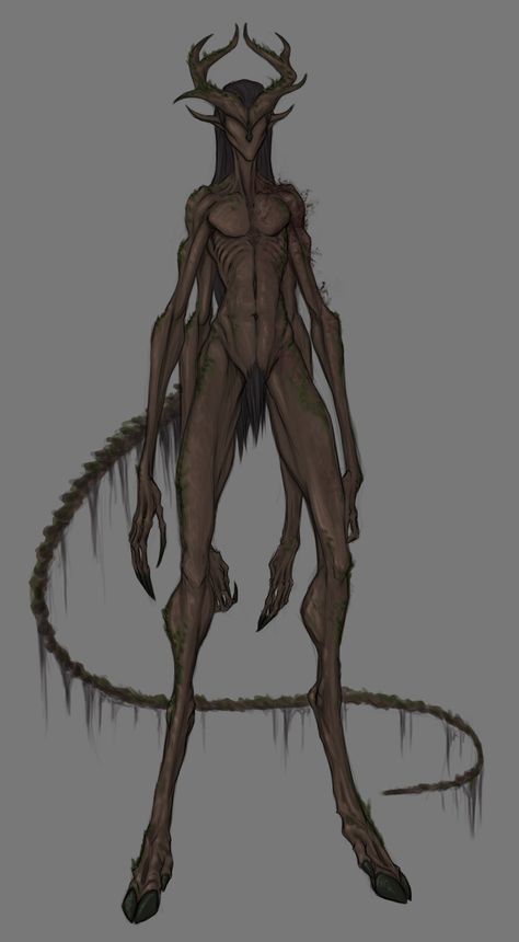 Evil Creature Drawing, Humanoid Monster Concept Art Horror, Fantasy Tail Design, Eldritch Horror Humanoid, Eldritch Creature Art, Body Horror Monster Concept Art, Creepy Woman Drawing, Teratophilia Art, Horror Creature Concept Art