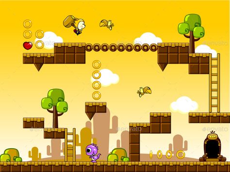 Platformer Game Kits 2d Platformer Level Design, Platformer Level Design, Game Design Art, 2d Platformer, Game Level Design, Game Image, Platformer Game, Simple Flyer Design, Game 2d