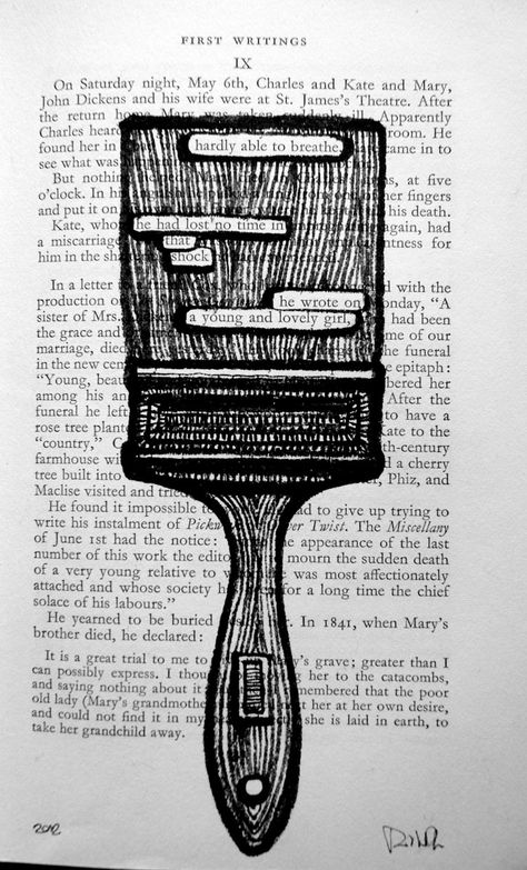 On a page of an old book you draw any object and choose some word in order to create a little poem…  You’ll be surprised to discover what is hidden in a page. Do you have three minutes?… Blackout Poetry Art, Blackout Poems, Altered Books Pages, Found Poetry, Book Page Crafts, Book Page Art, Blackout Poetry, Altered Book Art, Poetry Art