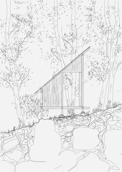 Contours Architecture, Architecture Tree Sketch, Architecture Section Drawing, Hierarchy Architecture, Landscape Architecture Section, Architecture Sections, Architecture Model Trees, Cloud Architecture, Architectural Trees