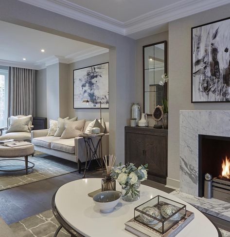 Sophie Paterson on Instagram: “Throw back to a chelsea project we completed 3/4 years ago...” Sophie Paterson, Elegant Living Room Decor, Contemporary Living Room Design, Elegant Living Room, Elegant Living, Living Room Diy, Fireplace Mantle, Living Room Colors, Contemporary Living Room