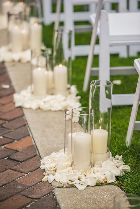 Melanie + Ryan | The Vinoy Wedding Aisle Candles, Wedding Aisle Decorations Outdoor, Wedding Cermony, Aisle Candles, Wedding Isles, Ceremony Chairs, Aisle Flowers, Wedding Aisle Decorations, Wedding Set Up