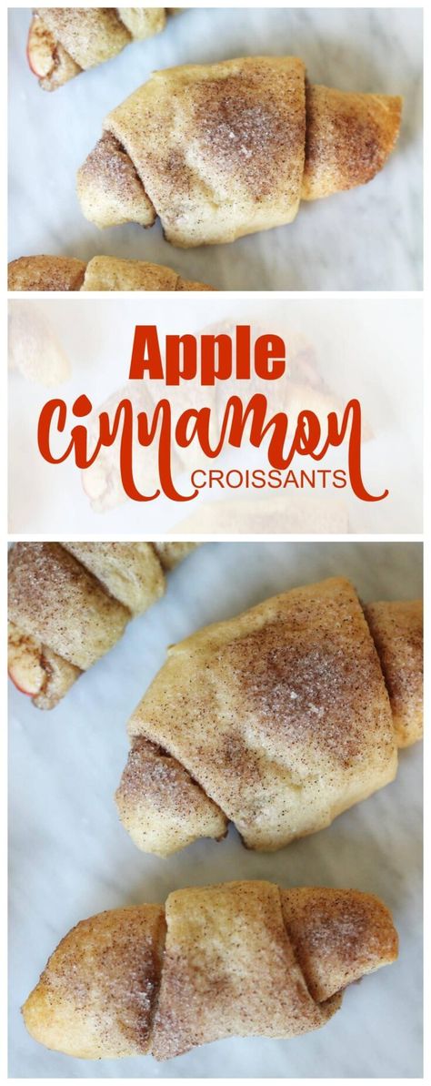 Apple Cinnamon Croissants, Cinnamon Croissant, Trendy Desserts, Crossant Recipes, Healthy Apple Desserts, Super Easy Dessert, Croissants Recipe, Fall Apple Recipes, Super Easy Desserts