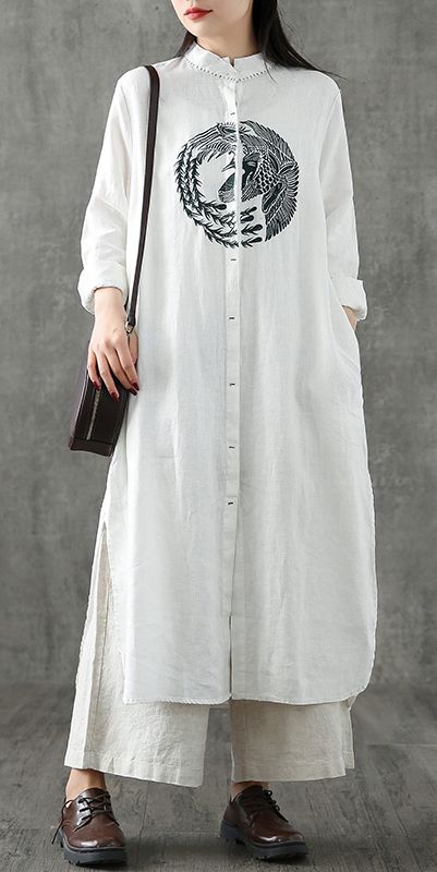 Long Linen Dress Outfit, Linen Shirt Dress Outfit, Linen Embroidery Dress, Tunik Linen, Linen Robes, Loose Dress Outfit, Chocolate Dress, New Long Dress, Dress Jackets