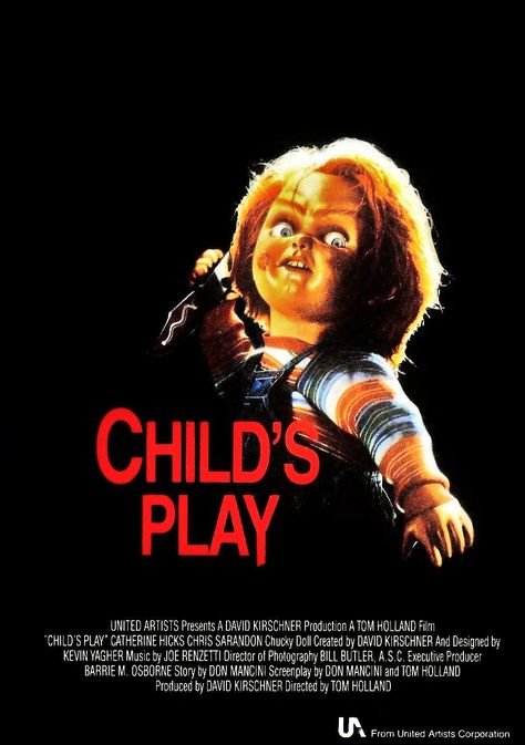 'Child's Play' (1988) 90s Horror Movies, Chris Sarandon, Chucky Movies, 80s Movie Posters, Graphic Clothes, Play Poster, Childs Play Chucky, I Love Cinema, Horror Posters