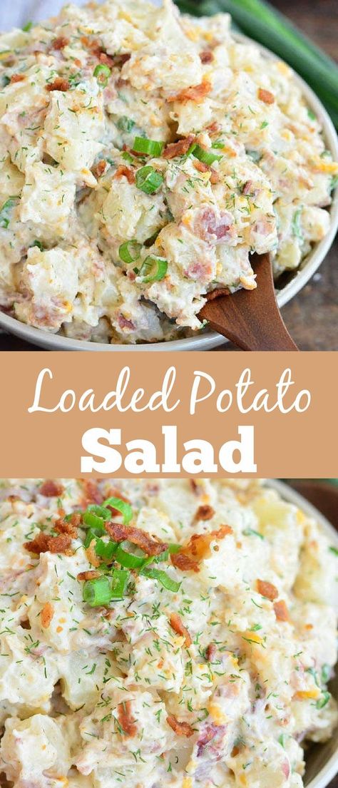 Sour Cream Potato Salad, Baked Potato Salad Recipe, Loaded Potato Salad, Sour Cream Potatoes, Loaded Baked Potato Salad, Potato Salad Dill, Red Potato Salad, Barbecue Side Dishes, Baked Potato Salad