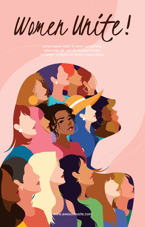 Womens Rights Posters Design, Poster For Women's Month, Women’s Day Decoration Ideas, Empowering Women Poster, Woman Empowerment Illustration, Womens Month Design, Women Power Illustration, International Women Day Design, Women Empowerment Graphic Design