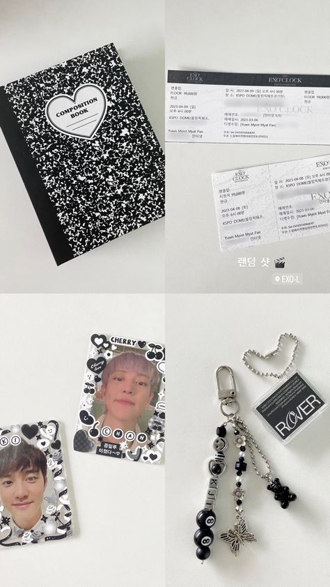 Kpop EXO Keychain toploader deco Exo Keychain, Toploader Deco, Exo Aesthetic, Kpop Exo, Composition Book, Exo