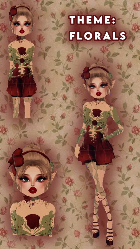 Flower Dti Outfit, Même Dti Outfit, Dti Roblox Florals Theme, Dti Theme Florals, Dti Outfits Florals, Dress To Impress Theme Florals, Florals Dti Outfit, Floral Dress To Impress, Dress To Impress Florals