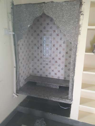 Granite Pooja Mandir, Granite Temple Design For Home, Pooja Room Design Small Spaces, Pooja Room Tiles Design, Pooja Room Ideas Indian, Pooja Stand, Tv Shelf Design, Room Tiles Design, Pooja Unit