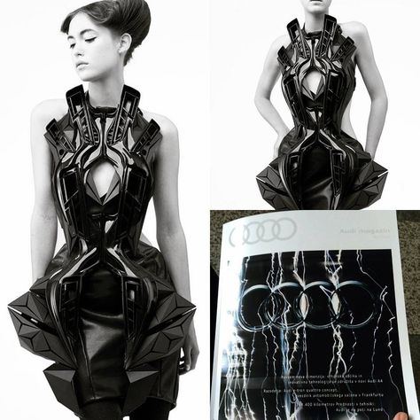 3D Printed Interactive Wearable Designs by Anouk Wipprecht - ParametricArchitecture 3d Printed Dress, Map Dress, Future Wear, Led Matrix, Wearables Design, Sensors Technology, Japanese Architecture, Russian Artists, Tech Fashion