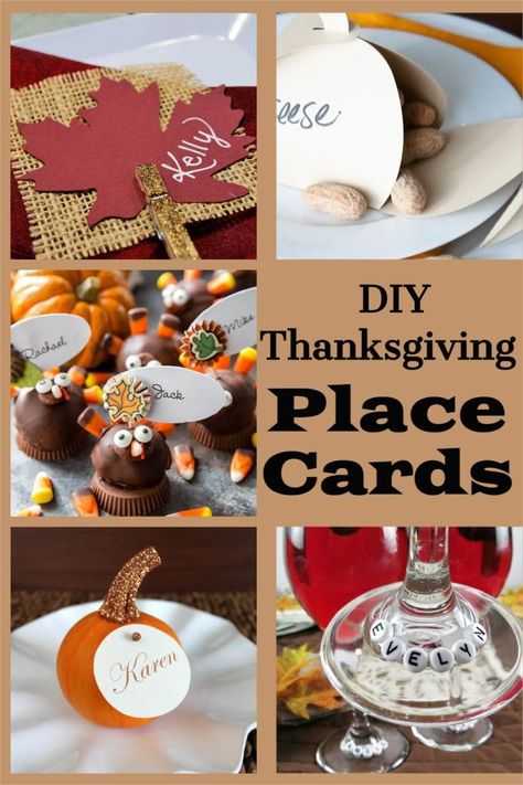 Make DIY table name cards or printable Thanksgiving place cards for your Thanksgiving Dinner table. See these cute ideas for DIY place cards for Thanksgiving table favors for your guests. #DIYTabllleNameCards #DIYPlaceCards #PrintablleThanksgivingPlaceCards #ThanksgivingTableFavors #myturnforus Thanksgiving Table Favors, Thanksgiving Name Cards, Place Card Ideas, Easy Diy Thanksgiving, Diy Place Cards, Thanksgiving Leaves, Place Settings Thanksgiving, Thanksgiving Favors, Thanksgiving Place Cards