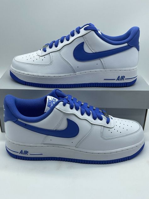 Nike Air Force 1 '07 White Medium Blue DH7561-104 Men's Multi Size NEW Get a price at https://copapair.com/nike-air-force-1-07-white-medium-blue-dh7561-104-mens-multi-size-new/ Nike Air Force 1 Blue And White, White And Blue Air Force 1, White Air Force Ones Outfit, Air Force One Outfit, Drippy Shoes, Blue Air Force 1, Blue Nike Air Force, White Air Force Ones, Shoes Wishlist