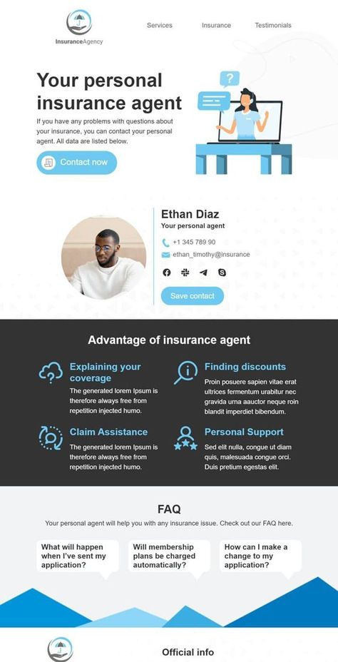 Alerts & Notifications Email Template «Personal assistant» for Insurance industry. Explore our Alerts & Notifications email templates to find just the right look for you. #Email_Newsletter_Template #Email_Templates #Email_Design #Email_Marketing #Mailchimp #Newsletter #Email_рассылка Email Design Layout, Mailchimp Newsletter Design, Newsletter Design Ideas, Upwork Profile, Mailing Design, Social Media Campaign Design, Email Template Mailchimp, Marketing Dashboard, Design Campaign