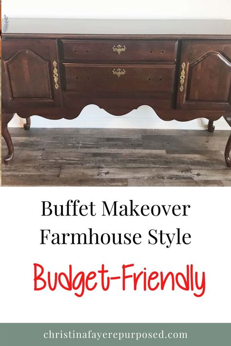 Redoing A Buffet Cabinet, Redoing Buffet Furniture, Refinished Buffets And Sideboards, Mahogany Buffet Makeover, Buffet Repurpose Ideas, Buffet Redo Before After, Buffet Table Flip, Refinished Buffet Table, Painting Buffet Cabinet