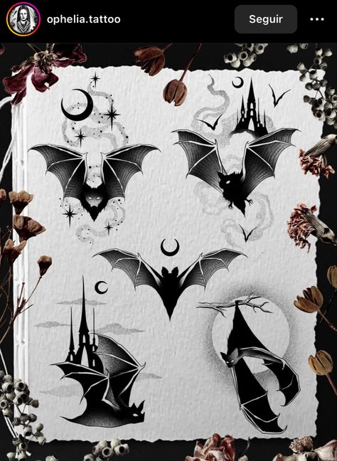 Tattoo Underbust, Castle Tattoo, Halloween Flash Tattoo, Goth Tattoo, Is It Halloween Yet, Alas Tattoo, Bats Tattoo Design, Vampire Tattoo, Halloween Flash