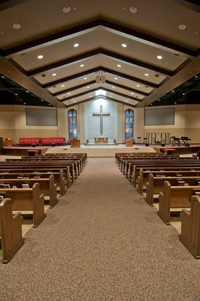 Church Interior Design Modern, Church Interior Design Sanctuary, Modern Church Interior, Contemporary Church Design, Church Design Sanctuary, Church Exterior, Church Building Plans, Warehouse Renovation, Sanctuary Decor