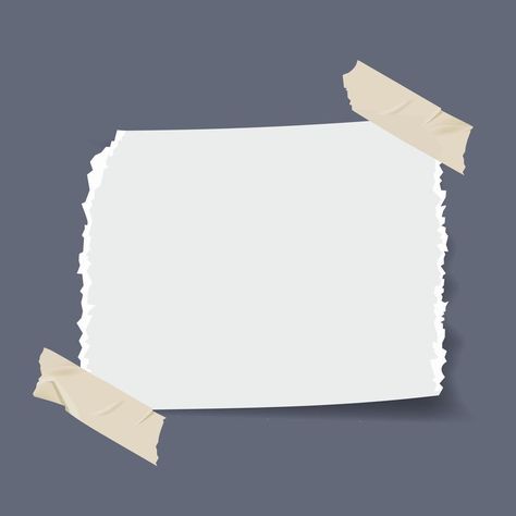 Note torn paper realistic vector illustration. Ripped paper with adhesive tape. Suitable for design element of note, information memo, and copy space for text and message. Note Background Paper, Dysphoria Painting, Ripped Paper Drawing, Paper Tape Png, Text Background Png, Text Background Design, Ripped Paper Design, Torn Paper Design, Paper Tape Design