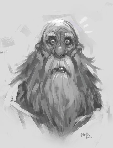 Old man sketch, Luis Mejía on ArtStation at https://www.artstation.com/artwork/XGQ60 Old Man Character Design, Old Man Sketch, Man Character Design, Old Man With Beard, Concept Art Landscape, Old Man Face, Character Design Cartoon, Face Artwork, Man Sketch