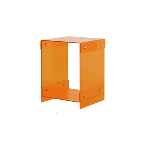 Samtida sängskåp Akryl Nedre hylla Säng Nattduksbord Shelf Bed, Acrylic Countertop, Bed Nightstand, Orange Home Decor, Acrylic Furniture, Countertop Material, Orange House, Estantes Flotantes, Countertop Materials