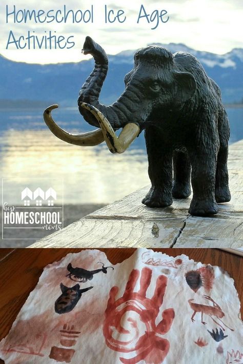 Ice Age Creatures, Ice Age Projects For Kids, Ice Age Homeschool Unit, Ice Age Unit Study, Stone Age Crafts For Kids, Ice Age Crafts For Kids, Ice Age Activities For Kids, Ice Age Activities, Prehistoric Activities