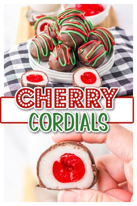 cherry candy, chocolate covered cherries, christmas candy, Christmas gifts, homemade candy, homemade christmas candy, homemade christmas gifts Cordial Cherries Recipe, Sweet Cherries Recipes, Cherry Cordial Recipe, Cherry Chocolate Recipes, Christmas Cherries, Maraschino Cherries Recipes, Chocolate Covered Cherries Recipe, Cherry Core, Holiday Party Snacks