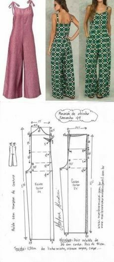 Pola Jumpsuit, Jumpsuit Diy, Trouser Pattern, Sewing Pants, Sewing Clothes Women, Diy Vetement, Trendy Sewing, Pants Sewing Pattern, Costura Diy