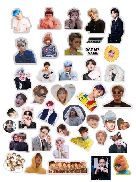 Aesthetic Stickers Printable Kpop, Ateez Stickers Printable, Ateez Printable, Ateez Stickers, Stickers Kpop, Arabic Calligraphy Design, Pop Stickers, Pop Posters, Tumblr Stickers