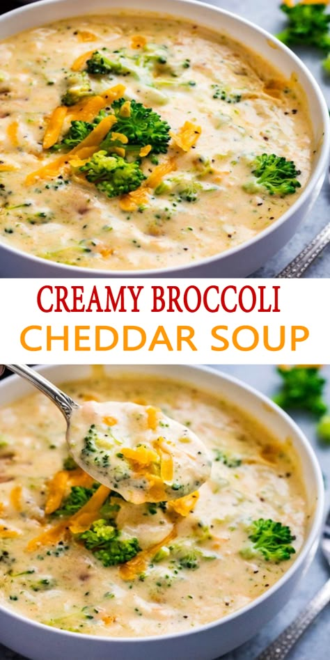 Brocolli Cheddar Soup Recipes, Fall Soup Ideas, Crockpot Broccoli Cheddar Soup, Recipes With Broccoli, Creamy Broccoli Cheese Soup, Creamy Broccoli Cheddar Soup, Broccoli Cheddar Soup Recipe, Cheddar Soup Recipe, Cheese Soup Recipes