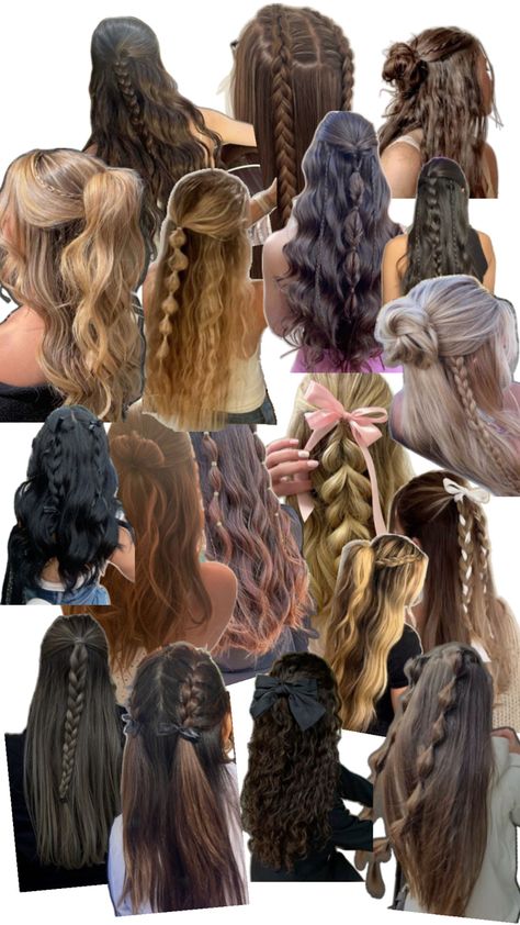 Hair Styles For Girls, Girls With Long Hair, Half Up Half Down Hairstyle, Down Hairstyle, Hairstyle Inspo, Half Up Half Down Hair, Long Hair Girl, Farm Girl, Half Up Half Down