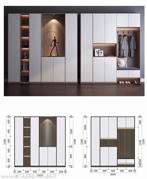 Facebook Hall Wardrobe Ideas, Cupboards Designs, Furniture Details Drawing, Hall Wardrobe, Wardrobe Design Modern, Architecture Design Process, Interior Design Layout, House Wall Design, Living Room Tv Unit Designs