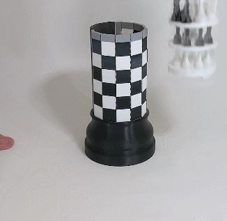 3D Printed Chess Set & Roll-up Board 3d Printer Designs, Chess Game, The Good News, Wood Work, Chess Set, Chess Board, Roll Up, Chess, 3d Printer