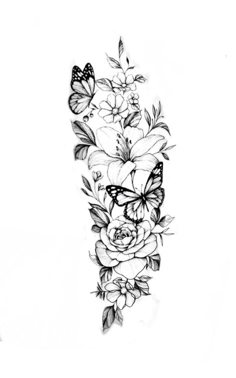 #CoolTattoos #TattooArt #InkMaster #TattooDesigns #InkedUp #TattooLovers #InkInspiration #TattooIdeas #CreativeInk #TattooStyle Arm Sleeve Flower Tattoos For Women, Black And White Floral Sleeve Tattoo For Women, Inner Forearm Sleeve Tattoo Women, Tattoo Flowers Back, Flower Tattoo With Butterflies, Floral And Butterfly Sleeve Tattoo, Floral Tattoo Design Arm, Butterfly And Flower Tattoo Sleeve, Inner Arm Tattoos For Women Forearm